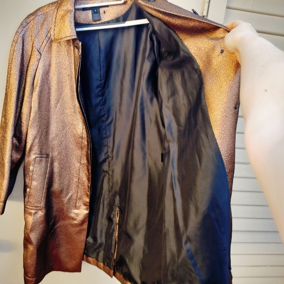 Marc by Marc Jacobs Metallic Bronze Brown Trench Coat - Picture 5 of 13